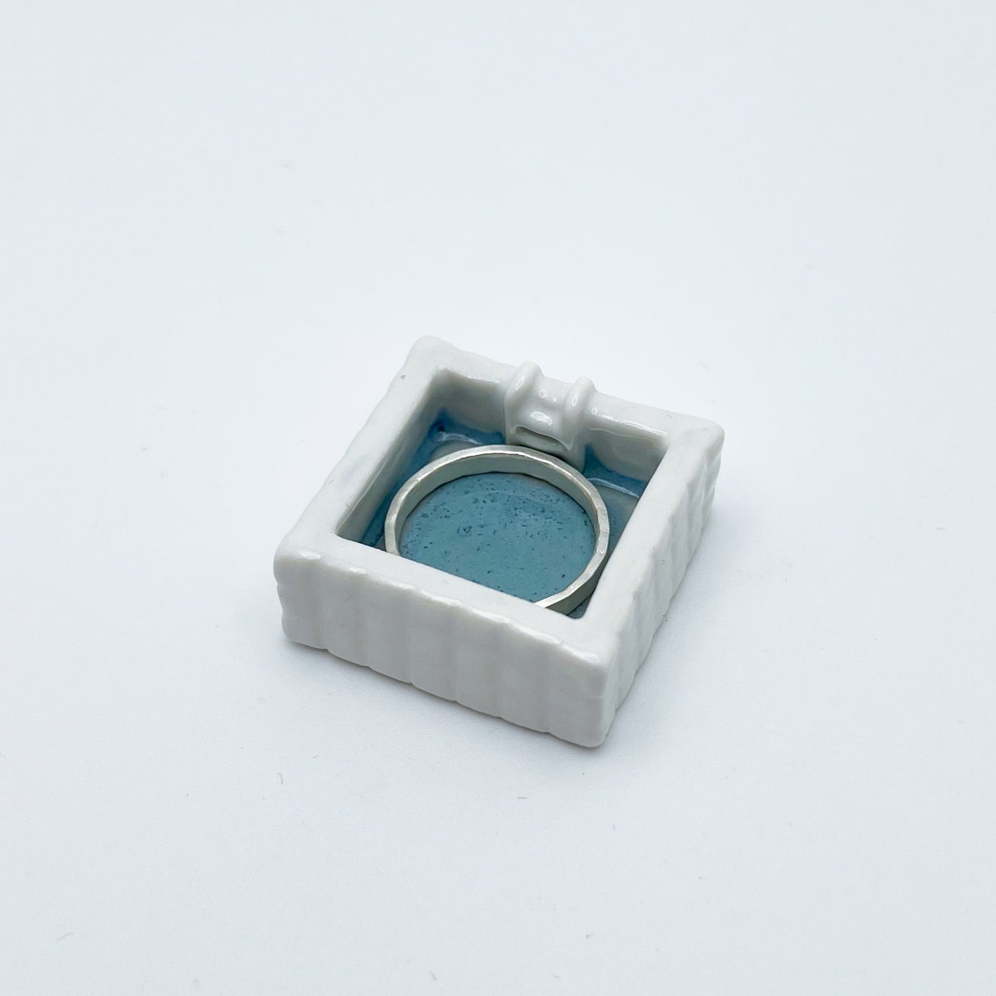 MINI SQUARE POOL TRINKET DISH - WHITE